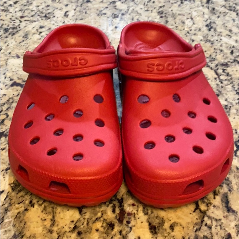 LIKE NEW Red Crocs